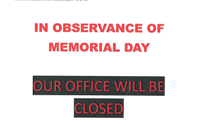 Office Closed for Memorial Day